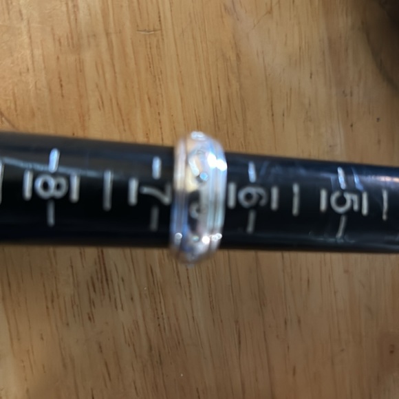 Unisex Sterling Silver Eternity Spinner Ring with CZ - Picture 6 of 8